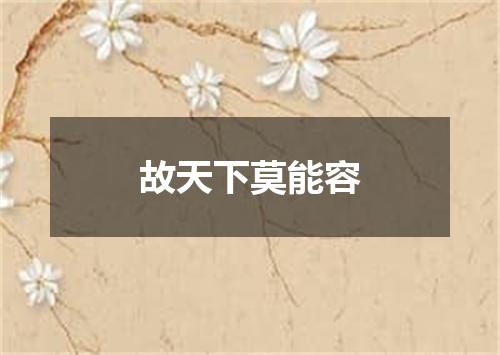 故天下莫能容