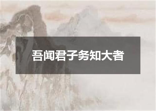 吾闻君子务知大者