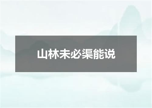 山林未必渠能说