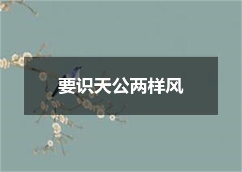 要识天公两样风