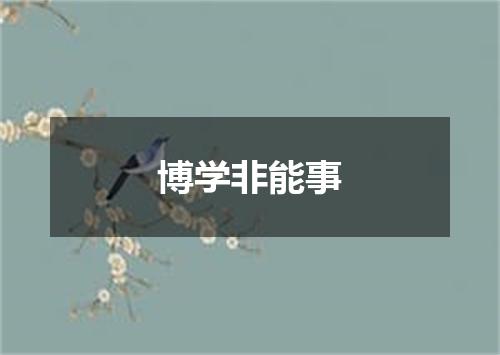 博学非能事
