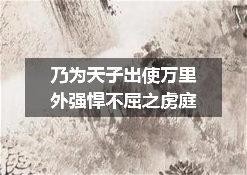 乃为天子出使万里外强悍不屈之虏庭