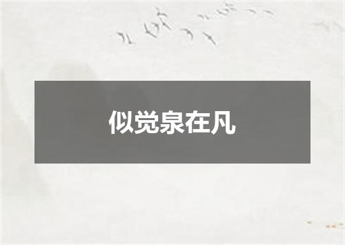 似觉泉在凡