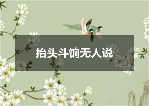抬头斗饷无人说