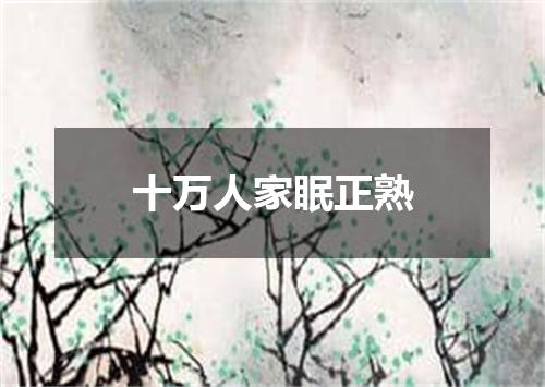 十万人家眠正熟