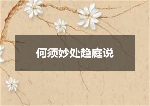 何须妙处趋庭说