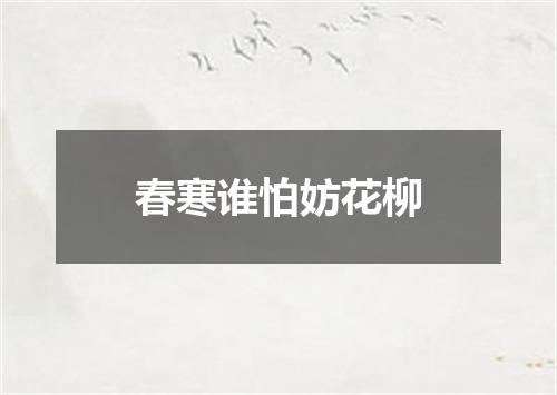 春寒谁怕妨花柳