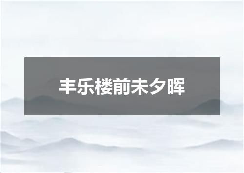 丰乐楼前未夕晖