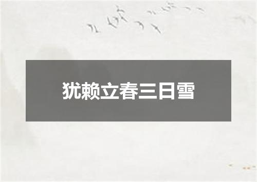 犹赖立春三日雪