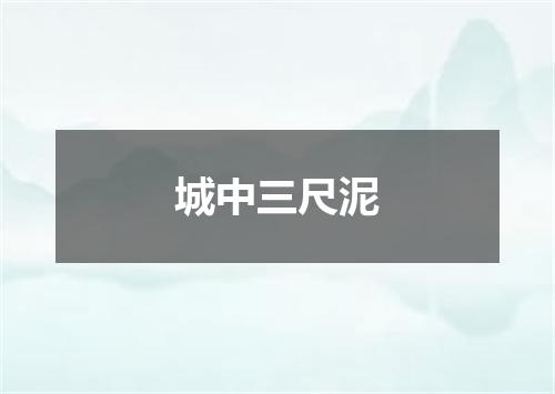 城中三尺泥
