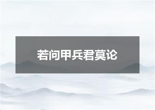 若问甲兵君莫论
