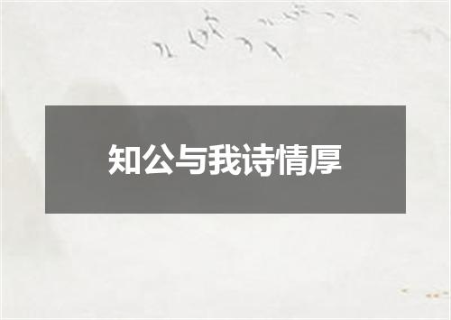 知公与我诗情厚