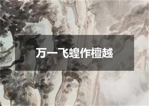 万一飞蝗作檀越