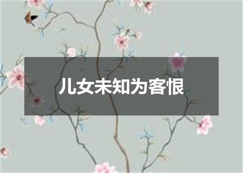 儿女未知为客恨