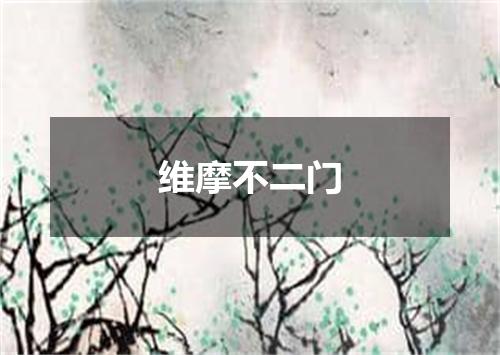 维摩不二门
