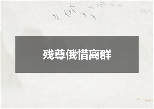 残尊俄惜离群