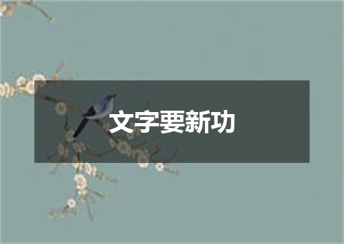 文字要新功