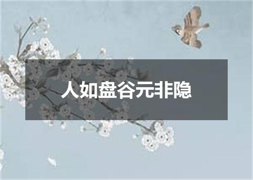 人如盘谷元非隐