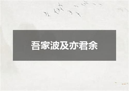 吾家波及亦君余