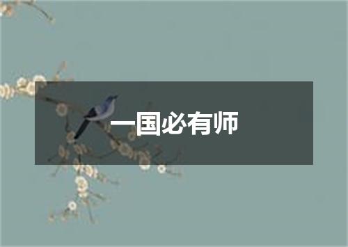 一国必有师
