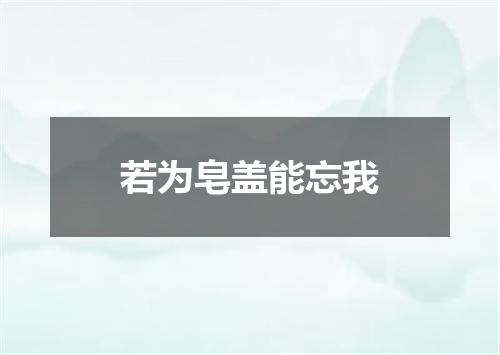 若为皂盖能忘我