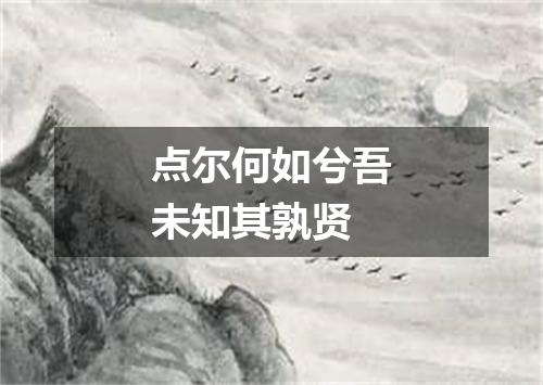 点尔何如兮吾未知其孰贤