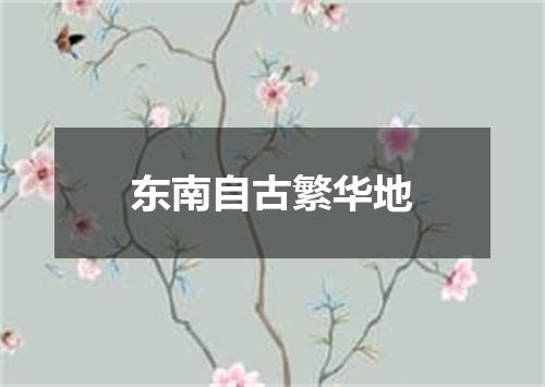 东南自古繁华地