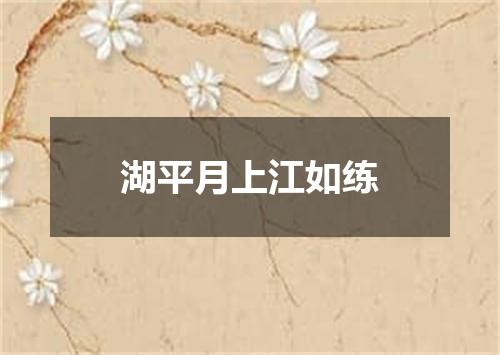 湖平月上江如练