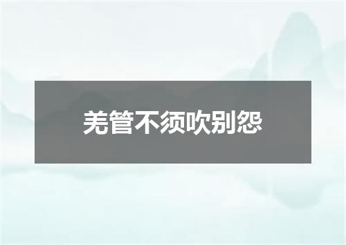 羌管不须吹别怨