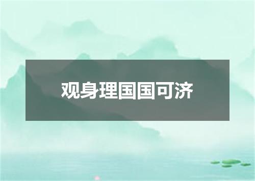 观身理国国可济