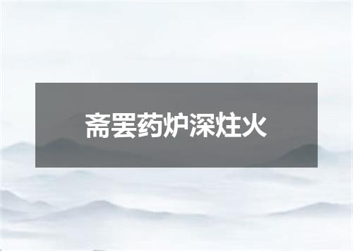 斋罢药炉深炷火