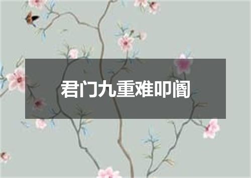 君门九重难叩阍