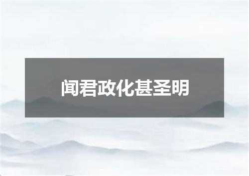 闻君政化甚圣明