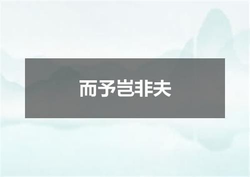 而予岂非夫