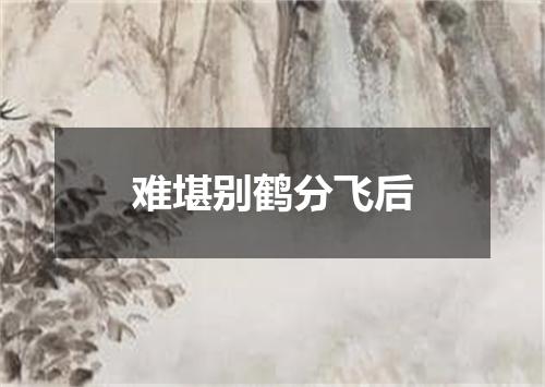难堪别鹤分飞后
