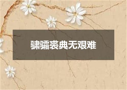 骕骦裘典无艰难