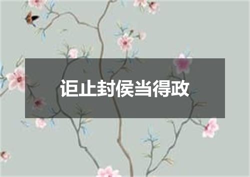讵止封侯当得政