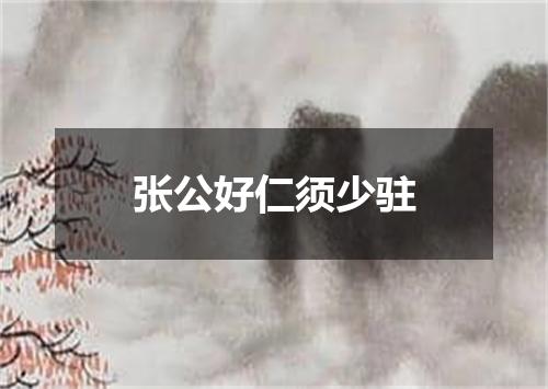 张公好仁须少驻