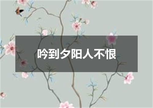 吟到夕阳人不恨