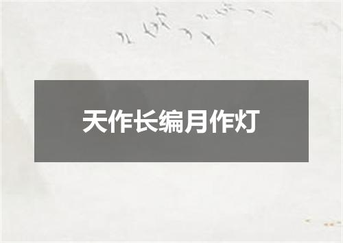 天作长编月作灯