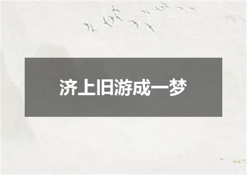 济上旧游成一梦