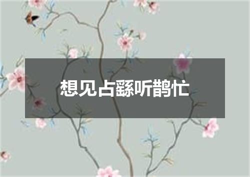 想见占繇听鹊忙