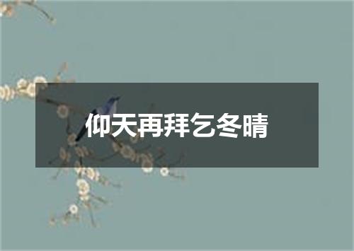 仰天再拜乞冬晴