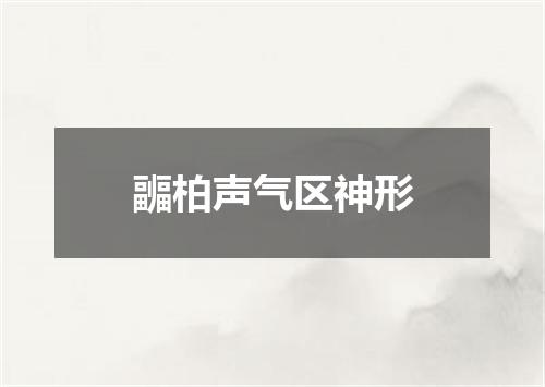 疈柏声气区神形