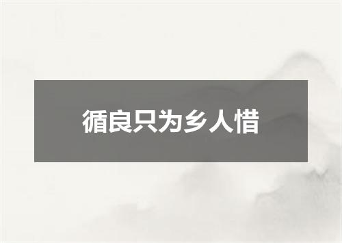 循良只为乡人惜