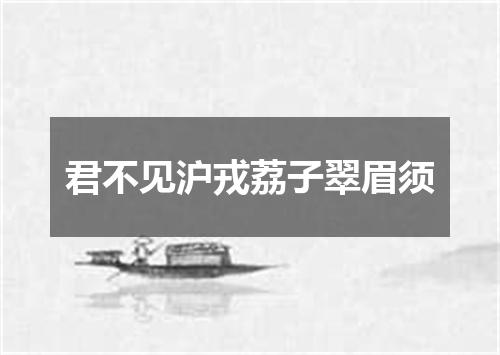 君不见沪戎荔子翠眉须