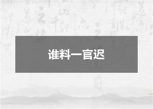 谁料一官迟