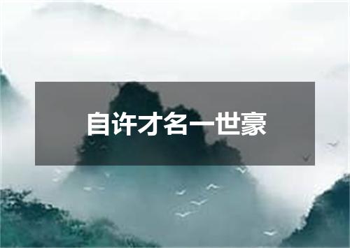 自许才名一世豪