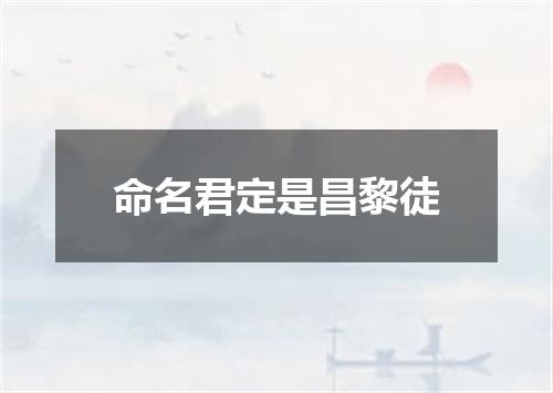 命名君定是昌黎徒