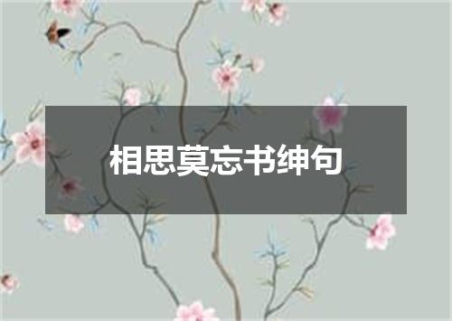 相思莫忘书绅句